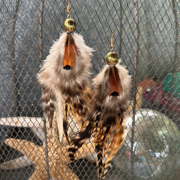 New Boho Brown Pheasant Feather Earrings 🪶 - Picture 6 of 10